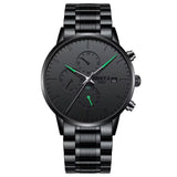 NIBOSI 2588 Customize Logo All Black Design Business Men Watch Luminous Wristwatches Stainless Steel Quartz Watches