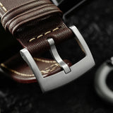 Titanium Vintage YN55 Automatic Mechanical Diver Watch for Men Waterproof Luminous Leather Strap with Pointer Dial Display