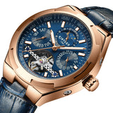 J065 Mano New Design Automatic Watches Men Watch Para Hombre Watches Genuine Leather Men Wrist Glass Mechanical Alloy 16