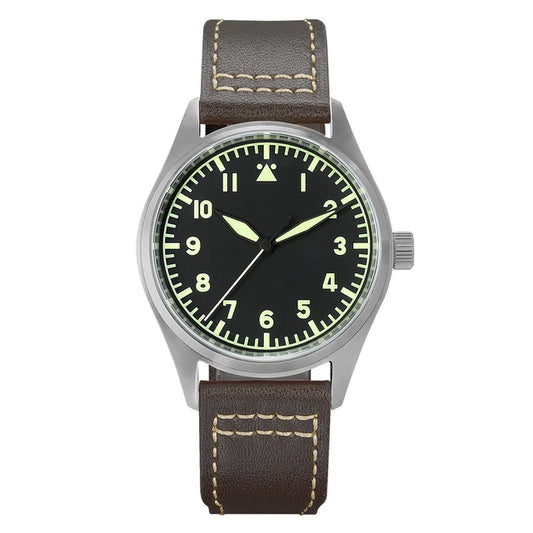 Titanium Vintage YN55 Automatic Mechanical Diver Watch for Men Waterproof Luminous Leather Strap with Pointer Dial Display