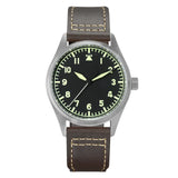 Titanium Vintage YN55 Automatic Mechanical Diver Watch for Men Waterproof Luminous Leather Strap with Pointer Dial Display
