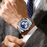 POEDAGAR Luxury Sports Watch for Man Waterproof Luminous Date Chronograph Men Watch Leather Quartz Men's Watches Clock Reloj 921