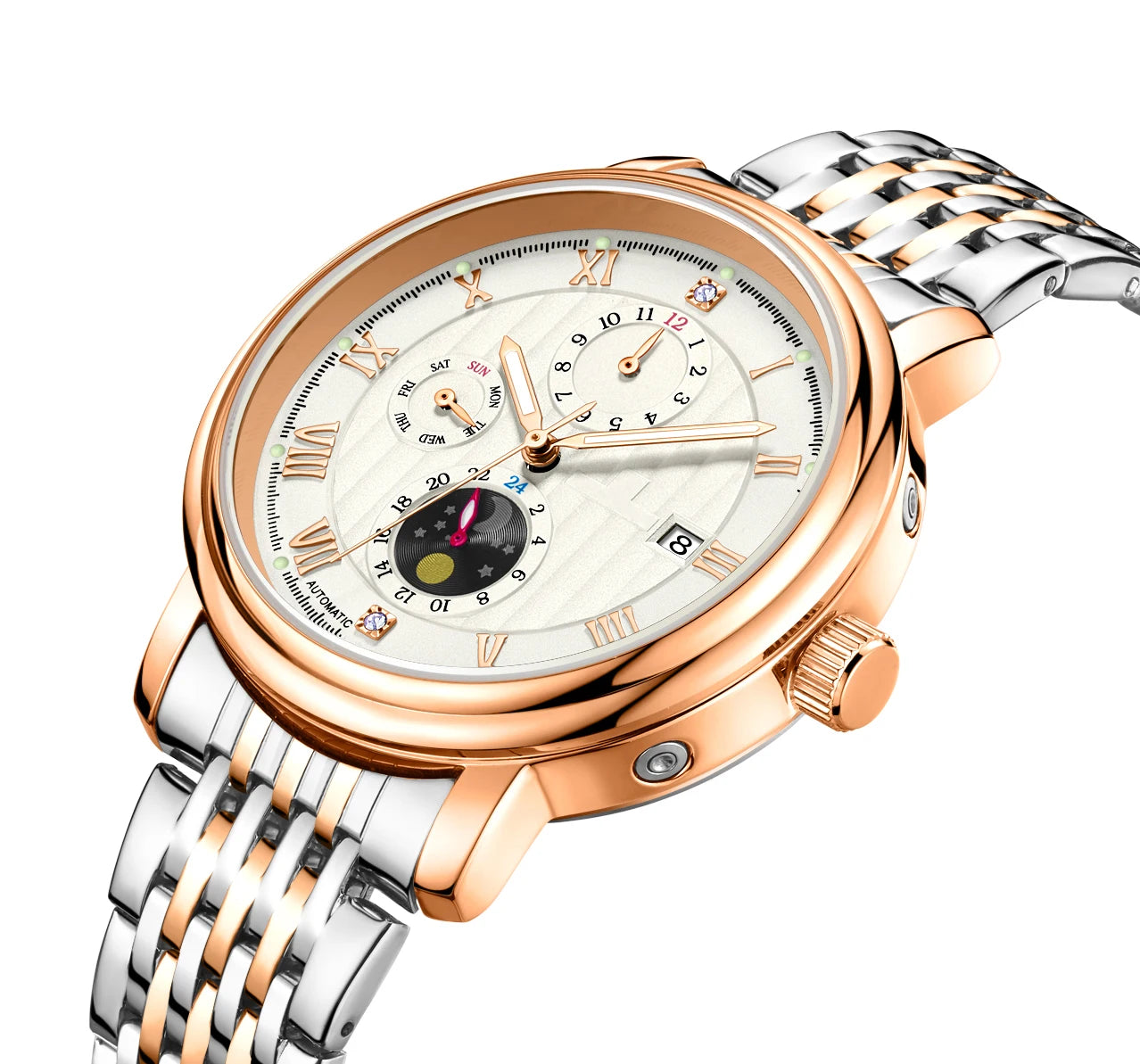 Luxury Designer Men Watch Auto Date Stainless Steel Band 6019 Luminous Hands 41mm Wrist Watch