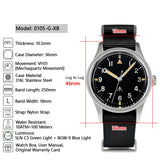 VH31 Men's 36mm Simple Style Watch Mechaquartz Movement Analog Display 10 Bar Luminous Nylon Strap 30mm Dial Diameter Diver