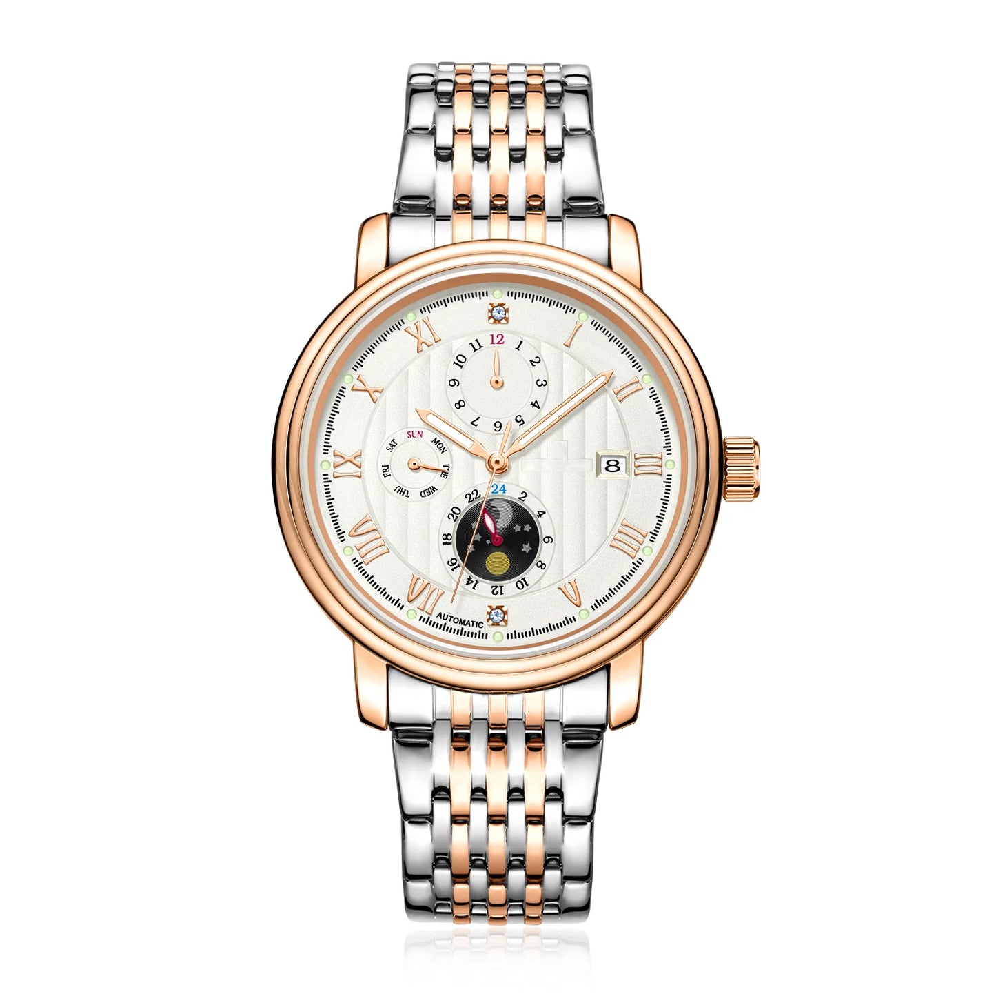 Luxury Designer Men Watch Auto Date Stainless Steel Band 6019 Luminous Hands 41mm Wrist Watch