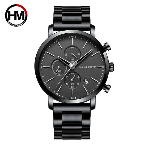 Hannah 109 Men Watch Business Style Stainless Steel Fashion Waterproof Sports Quartz Wristwatch Relogio Masculino for Boy