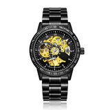 Luxury Brand Classic Skeleton Automatic Watch for Mens Black White Cheap Mechanical Wrist Men Watch Oem Customised