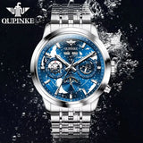 OUPINKE 3256 Fashion Men Watch Nebula Surge Dial Men Waterproof Night Light Calendar Week Original Automatic Mechanical Watch
