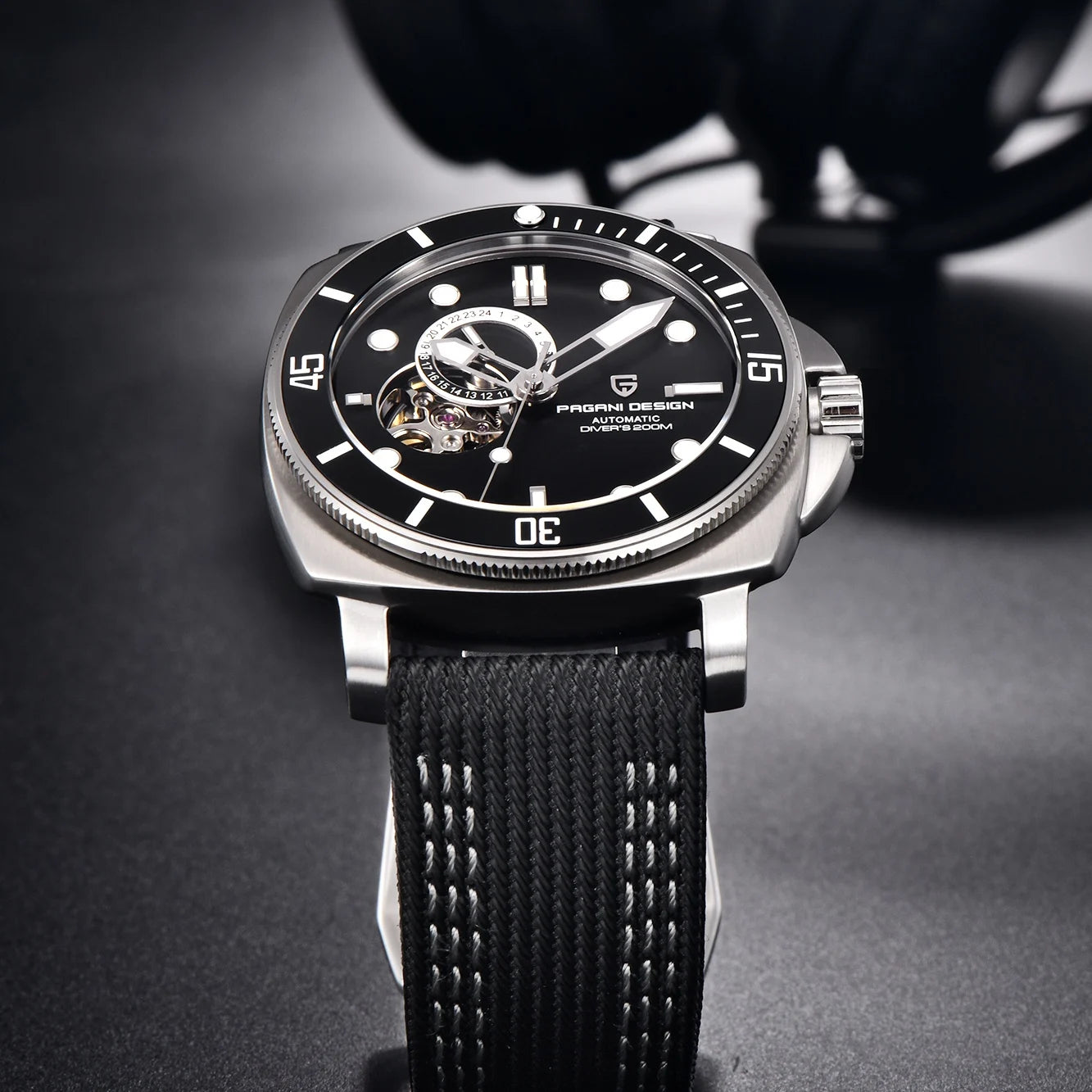 Pagani Design Black PD1736 Men Watch Mechanical Watches Other Timepiece Men's Skeleton Mechanical Watch Automatic New