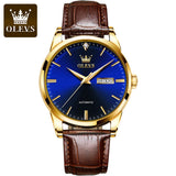 OLEVS 6629 Wholesale Factory Custom Relojes Fashion Design Business Woman Leather Classic Mechanical Watch Men Watch