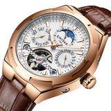 J065 Mano New Design Automatic Watches Men Watch Para Hombre Watches Genuine Leather Men Wrist Glass Mechanical Alloy 16