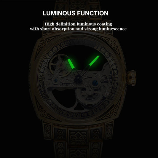 FORSINING Tourbillon Man Watch Luxury Retro Skeleton Mechanical Men Watch Clock Stainless Steel Male Automatic Wrist Watches