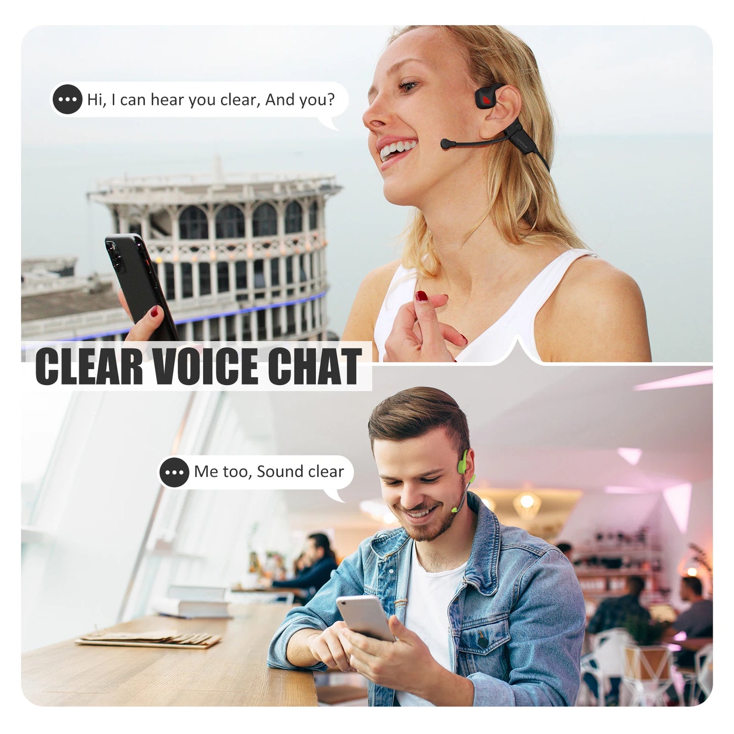 2025 Latest Take Care of Hearing IPX-5 V5.2 PC 8 Hour Wireless AI Earphones  Headphones Headset for Outdoor  Sports