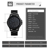 SKMEI Fashion Men Watches Top Brand Luxury Quartz Watch Casual Classic Black Full Steel Wristwatch for Male Relogio Masculino