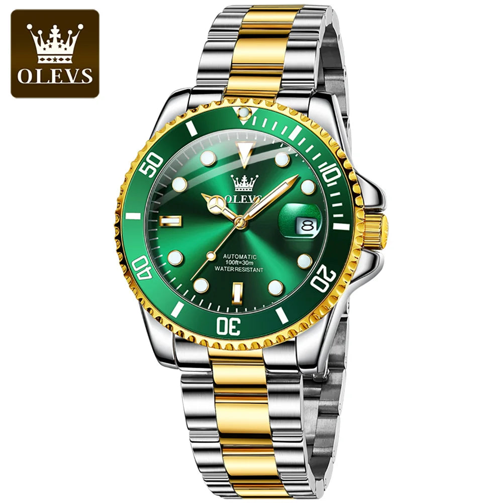 OLEVS 6650 Luxury Brand WaterProof Auto Date StainlessSteel China Factory Custom Logo Mechanical Men Watch