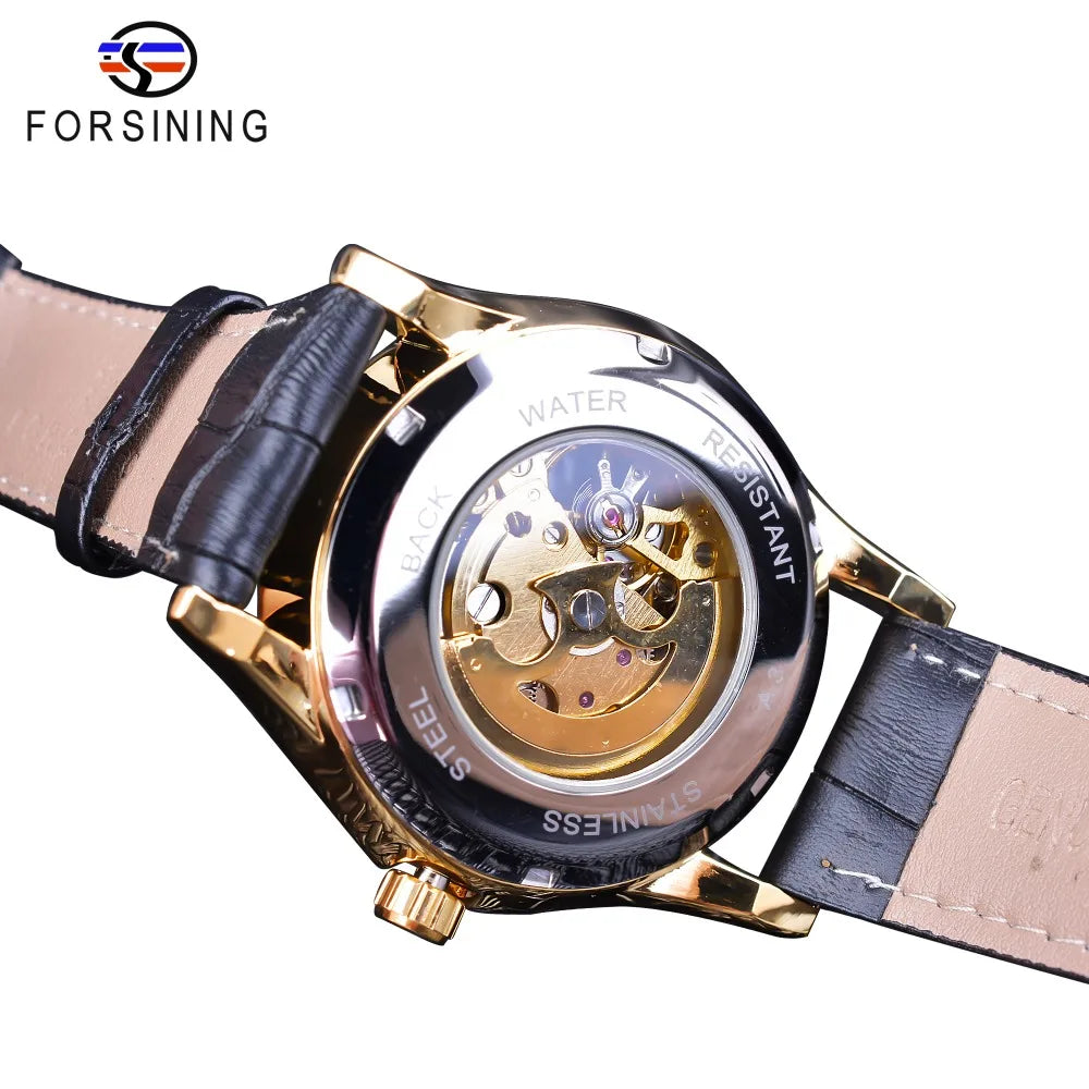 Forsining Automatic Skeleton Watch - Dragon Design Gold