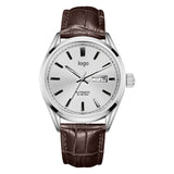 Unique Design Men Watch Automatic Mechanical Power Reserve Luxury Leather Stainless Steel Waterproof Fashion Business Watches