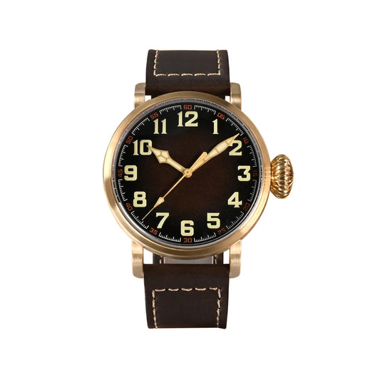 45mm CuSn8 Bronze Men Watch YN55A Automatic Mechanical Vintage Simple Style Sapphire Waterproof 10Bar