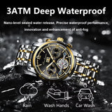 POEDAGAR Men Watch Automatic Mechanical Man Wrist Watch Hollow Tourbillon Stainless Steel Waterproof Luminous Date Mens Watches