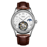 Aesop Gold Tourbillon Automatic Mechanical Wristwatches Men Leather Watch With Roman Number Men Watch Luxury Tourbillon