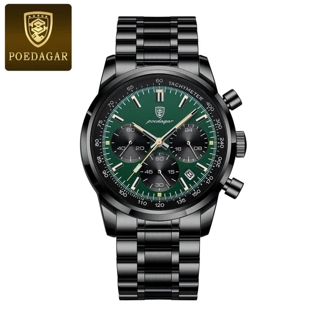 POEDAGAR Luxury Sports Watch for Man Waterproof Luminous Date Chronograph Men Watch Leather Quartz Men's Watches Clock Reloj 921