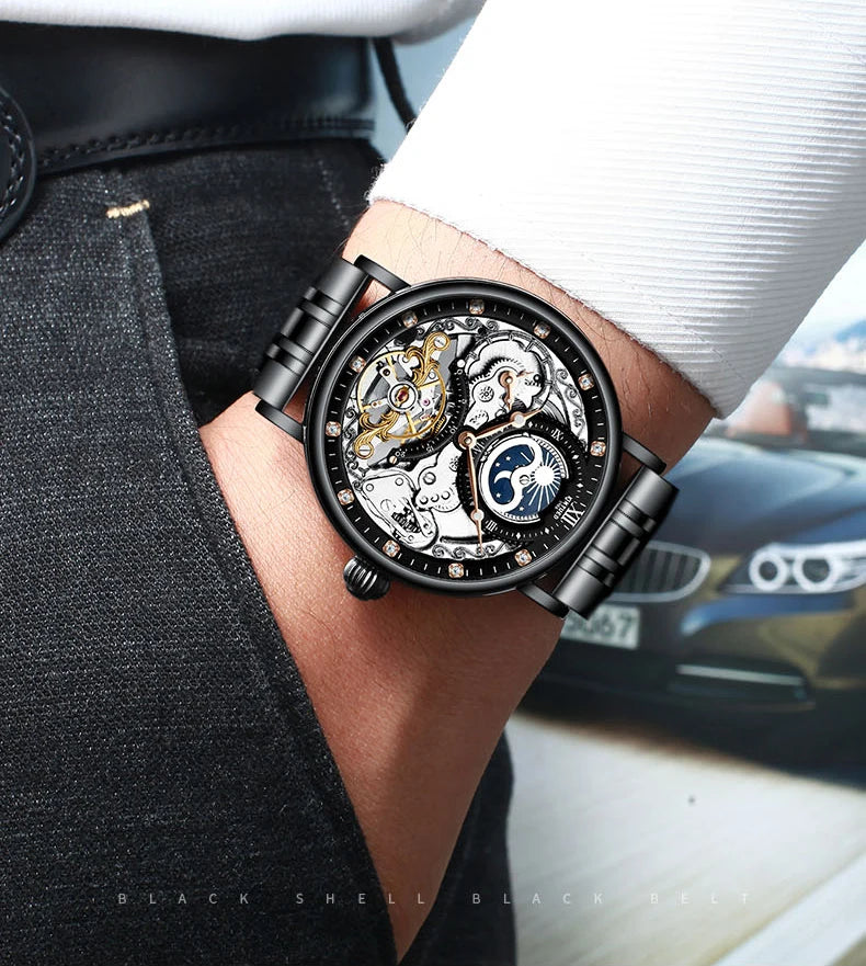 Men Watch Tourbillon Mechanical Movement Men's Fashion Business Wristwatch Classic Fashion Luxury Watch