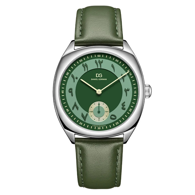 Daniel Gorman DG9520 Business Quartz Watches Luxury Green Genuine Leather Strap 5 ATM Waterproof Men Watch Montres De Luxe