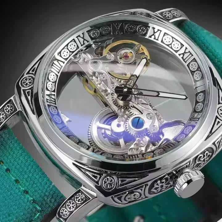 FORSINING Tourbillon Man Watch Luxury Retro Skeleton Mechanical Men Watch Clock Stainless Steel Male Automatic Wrist Watches