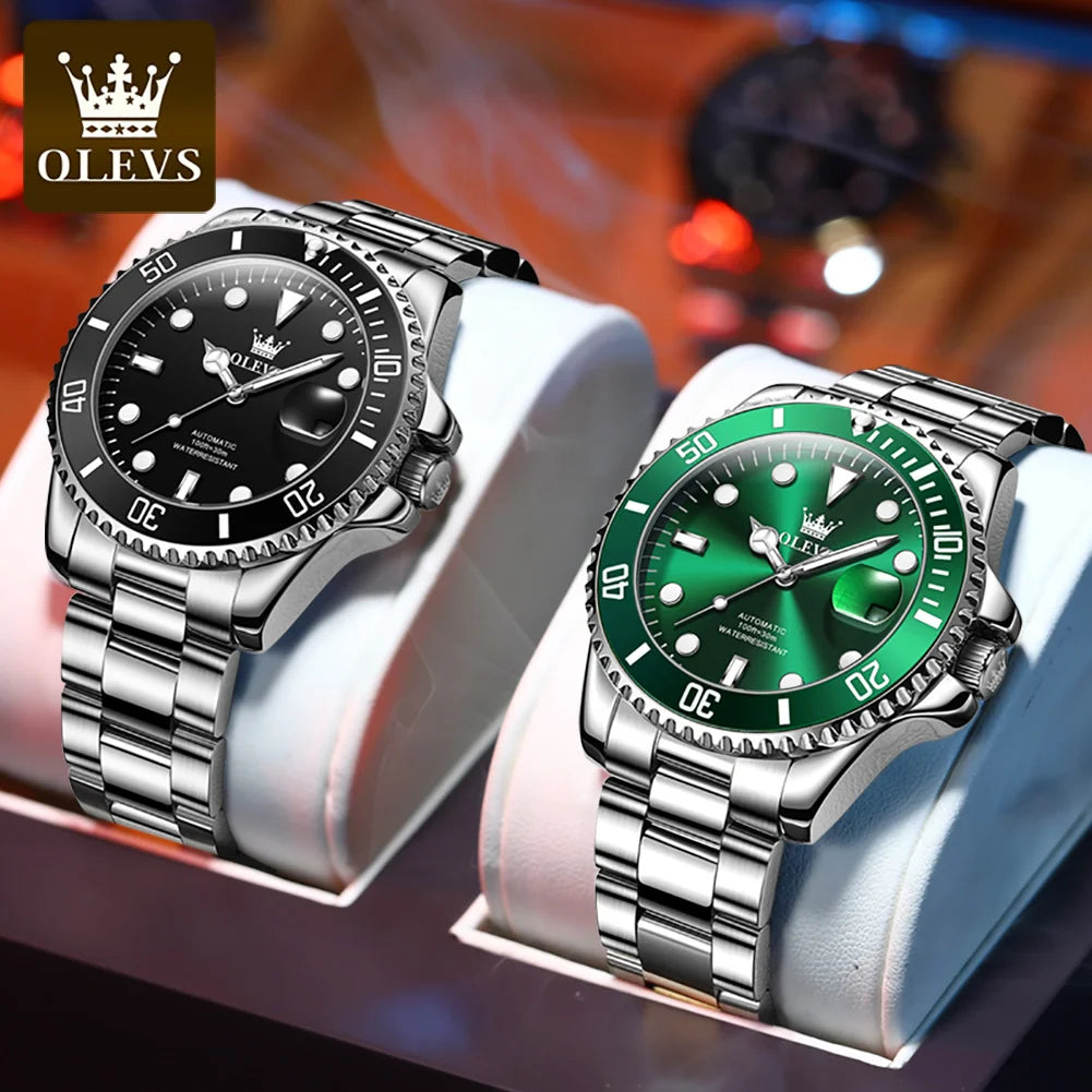OLEVS 6650 Luxury Mechanical Watch - Waterproof Auto Date Steel