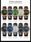 POEDAGAR 615 Men's Watch New Leather Men Watch Waterproof Luminous Date Week Quartz Diamond Watches for Men Factory Wholesale