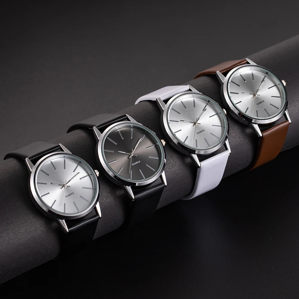 2025 Men Watches Top Brand Luxury Brown Leather Band Quartz Wristwatch Men's Casual Simple Watch Wrist Male Clock Reloj Hombre