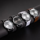 2025 Men Watches Top Brand Luxury Brown Leather Band Quartz Wristwatch Men's Casual Simple Watch Wrist Male Clock Reloj Hombre