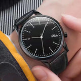 WOKAI high quality casual men's belt quartz watch classic retro Roman simple style business male student electronic clock