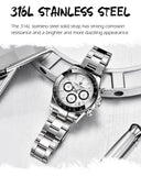 Ice Blue PAGANI DESIGN 1644 Men Watch Quartz Chronograph Waterproof  VK63 AR Sapphire Wristwatch