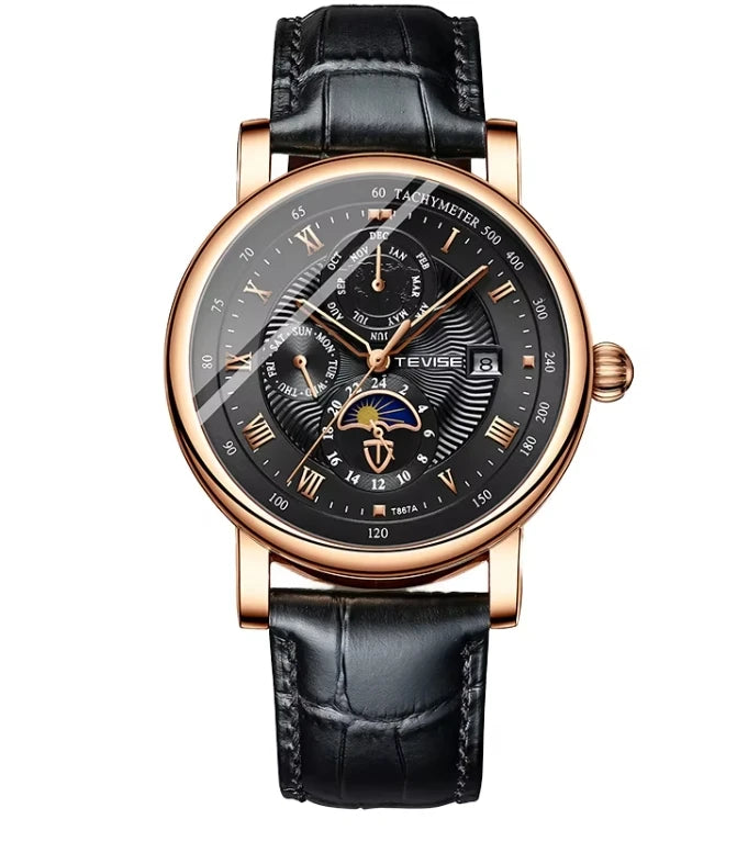 J120 Earth Dial Watch - Rose Gold Automatic Mechanical