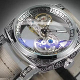 FORSINING Tourbillon Man Watch Luxury Retro Skeleton Mechanical Men Watch Clock Stainless Steel Male Automatic Wrist Watches
