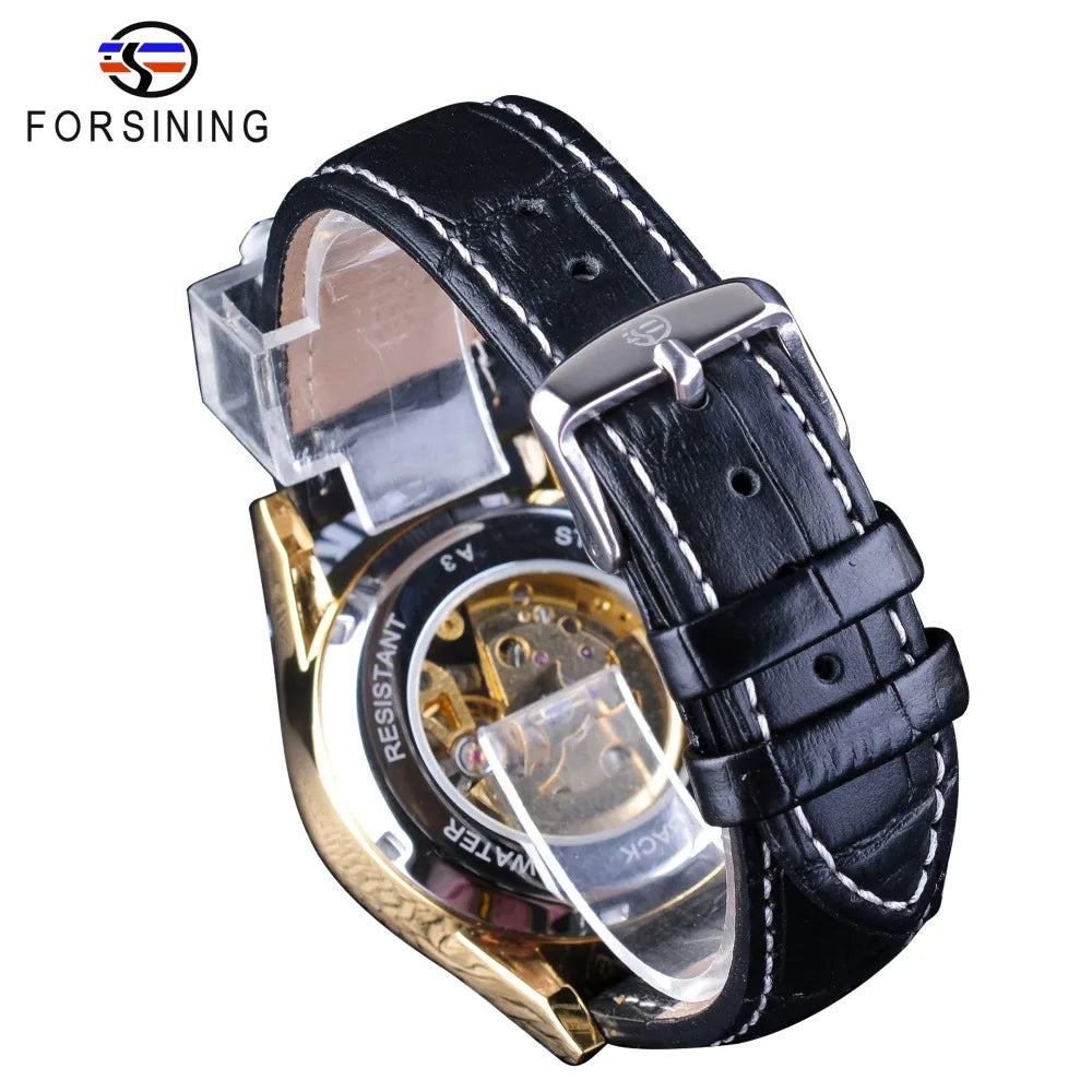 Forsining Automatic Skeleton Watch - Dragon Design Gold