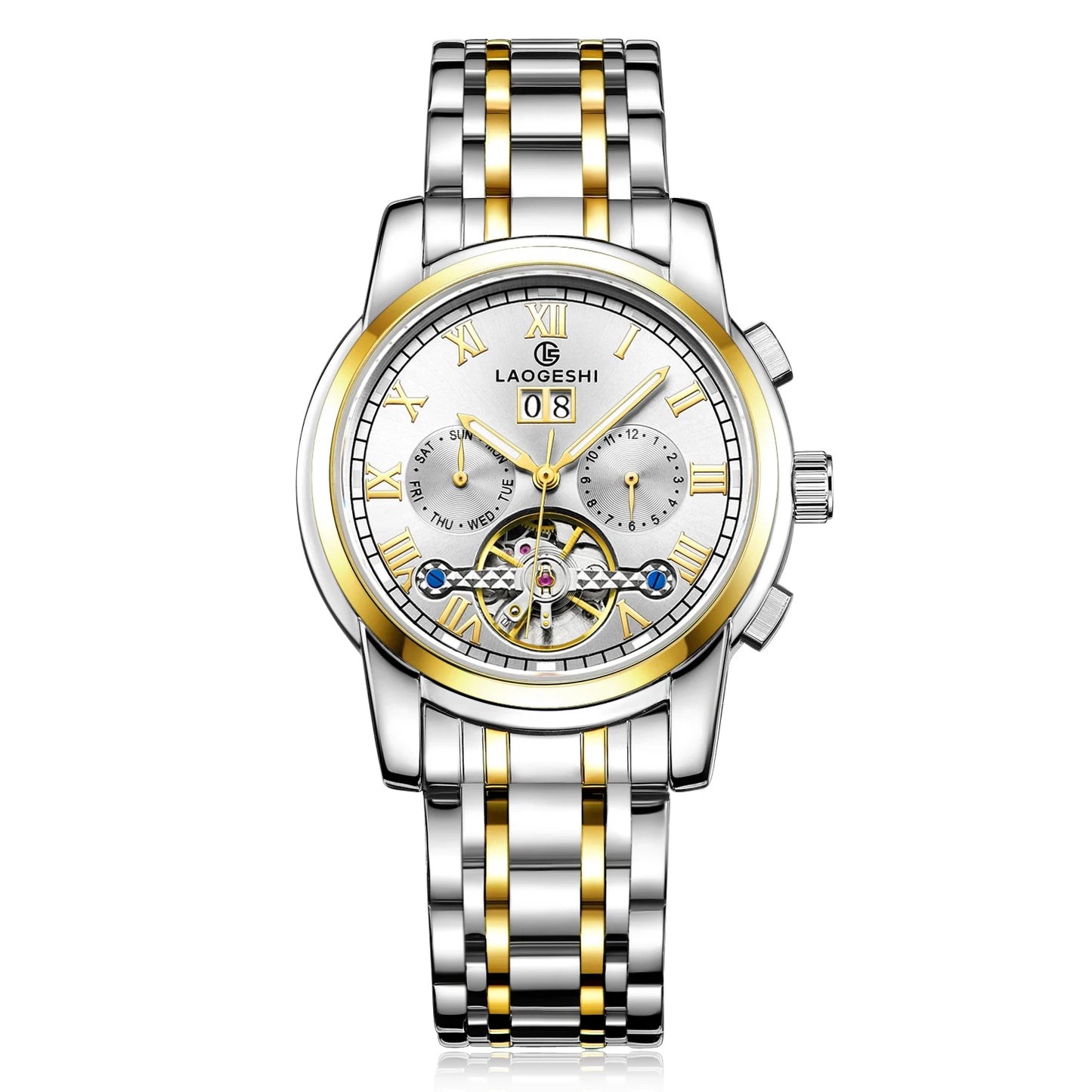 Luxury Designer 6006A Stainless Steel Wrist Men Watch Tourbillon Movement Automatic Mechanical Date Watch