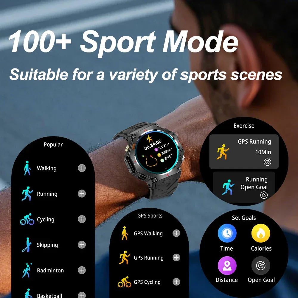 SENBONO KC91 GPS Outdoor Sports Smart Watch Men 3ATM Waterproof Altitude Pressure 530mAh Large Battery Compass GPS Function - Wear444