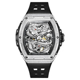 GELATU 6021 Hollow Men Watch Silicone Strap Fashion Waterproof High End Diamond Dragon Dial Brand Automatic Mechanical Watches