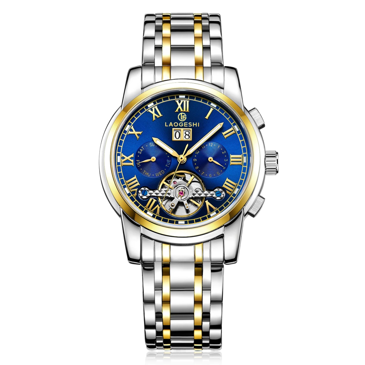 Luxury Designer 6006A Stainless Steel Wrist Men Watch Tourbillon Movement Automatic Mechanical Date Watch