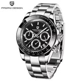 Ice Blue PAGANI DESIGN 1644 Men Watch Quartz Chronograph Waterproof  VK63 AR Sapphire Wristwatch