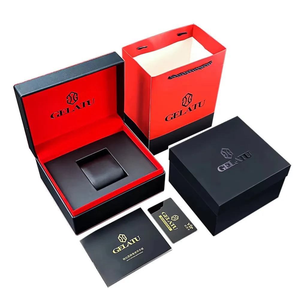 GELATU 6007 Men Watch Tourbillon Fully Automatic Mechanical Watch Luxury Band Fashion Sports Waterproof Man Watch Reloj Hombres