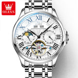 OLEVS 7013 Reloj Custom Logo Relogio Tourbillon Stainless Steel Self Winding Wrist Wristwatches Automatic Men Watch Mechanical