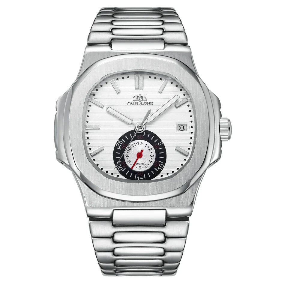 Paulareis Automatic Mechanical Watch - Luminous Stainless Steel