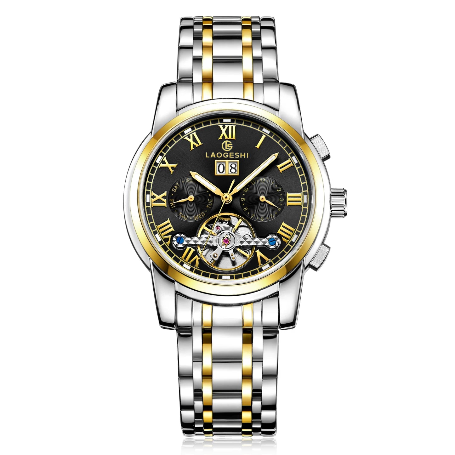 Luxury Designer 6006A Stainless Steel Wrist Men Watch Tourbillon Movement Automatic Mechanical Date Watch