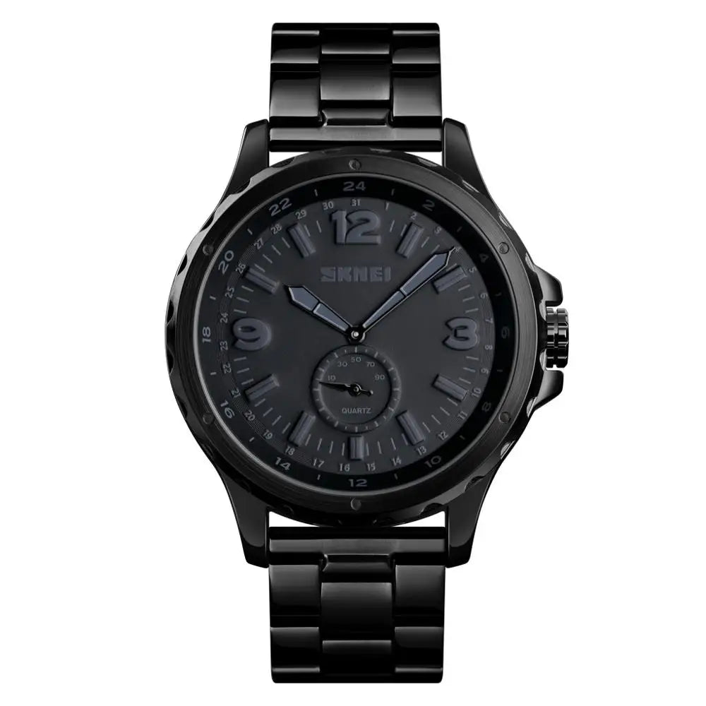SKMEI Fashion Men Watches Top Brand Luxury Quartz Watch Casual Classic Black Full Steel Wristwatch for Male Relogio Masculino