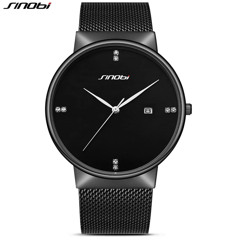 SINOBI Fashion Men Watch Luxury Wholesale Stay Ahead New Style Men's Calendar Date Quartz Watches for Business Man