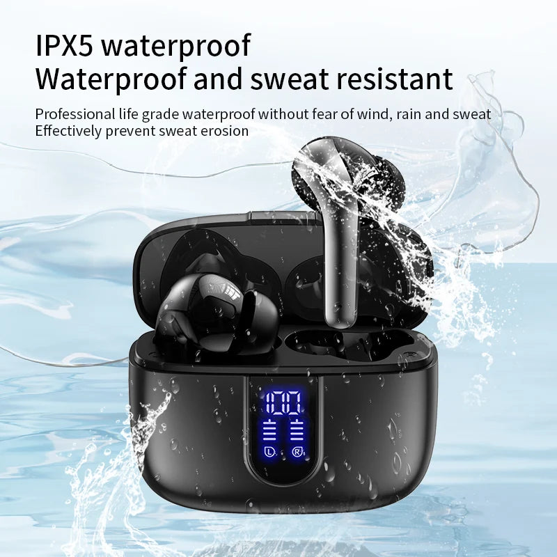 X08 JL Wireless Earphones with In-Ear Form Factor Digital Display Battery Indicator IPX4 Waterproof for 5.4 Touch Control