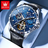 OLEVS 6689 Automatic Mens Mechanical Watches for Men Waterproof Sport Leather  Luxury Wrist Reloj Wrist Men Watch